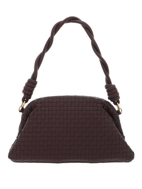 LISBET Pochette tiss&eacute;e acajou - Sacs pour Femme