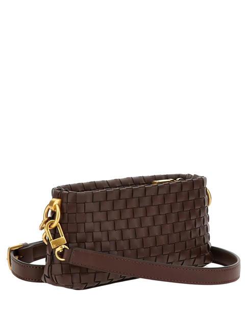 LISBET Sac bandouli&egrave;re tress&eacute; acajou - Sacs pour Femme