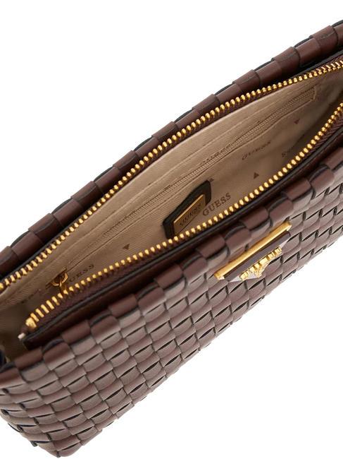 LISBET Sac bandouli&egrave;re tress&eacute; acajou - Sacs pour Femme