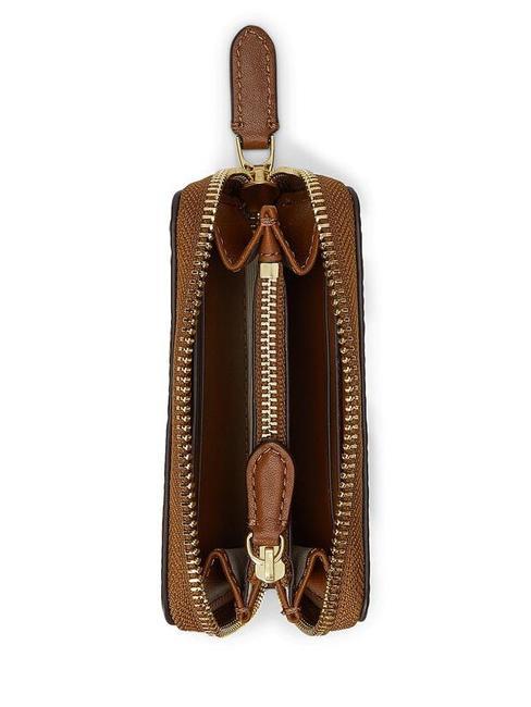 LOGO EMBOSSED Petit portefeuille zipp&eacute; en cuir lauren tan7 - Portefeuilles Femme