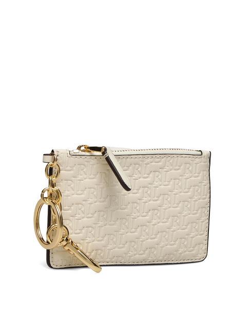 LOGO EMBOSSED Porte-cartes en cuir avec porte-cl&eacute;s vanille6 - Portefeuilles Femme