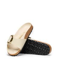 BIRKENSTOCK MADRID BIG BUCKLE Babouche en cuir verni écru brillant - Chaussures Femme - 5
