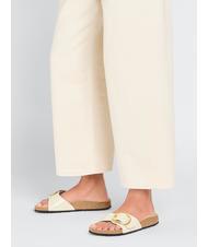 BIRKENSTOCK MADRID BIG BUCKLE Babouche en cuir verni écru brillant - Chaussures Femme - 7