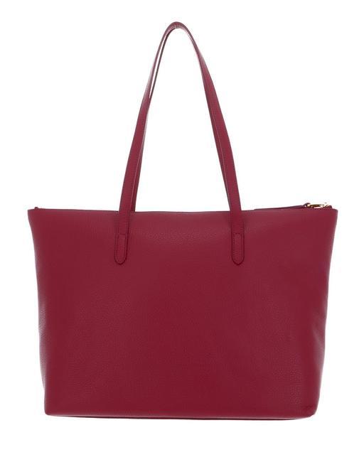 GLEEN Sac shopping en cuir rouge grenat - Sacs pour Femme