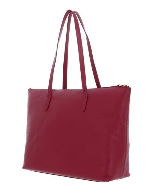 GLEEN Sac shopping en cuir rouge grenat - Sacs pour Femme