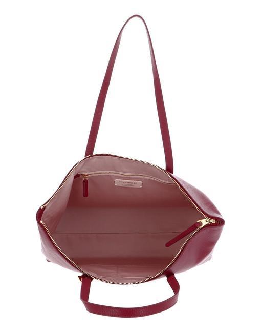 GLEEN Sac shopping en cuir rouge grenat - Sacs pour Femme
