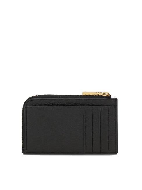 METALLIC SOFT Porte-cartes / Porte-monnaie en cuir Noir - Portefeuilles Femme