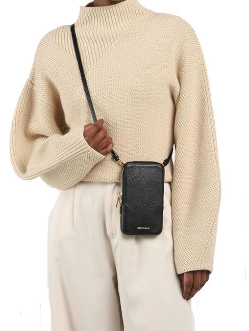 FLOR Pochette pour iPhone avec bandouli&egrave;re Noir - Sacs pour Femme