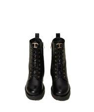 TWINSET URBAN Bottes de combat en cuir noir - Chaussures Femme - 3