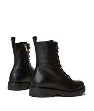 TWINSET URBAN Bottes de combat en cuir noir - Chaussures Femme - 4