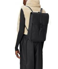 RAINS BACKPACK MINI Sac &agrave; dos &eacute;tanche noir - Sacs &agrave; dos pour l'&Eacute;cole & les Loisirs - 4