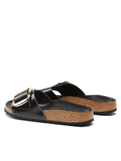 MADRID BIG BUCKLE Sandale en cuir verni briller en noir - Chaussures Femme