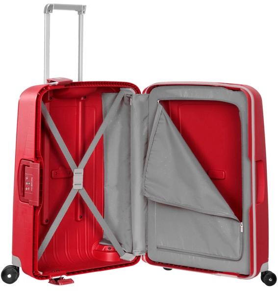 Valise Ligne S'CURE, taille moyenne rouge crismond - Valises Rigides