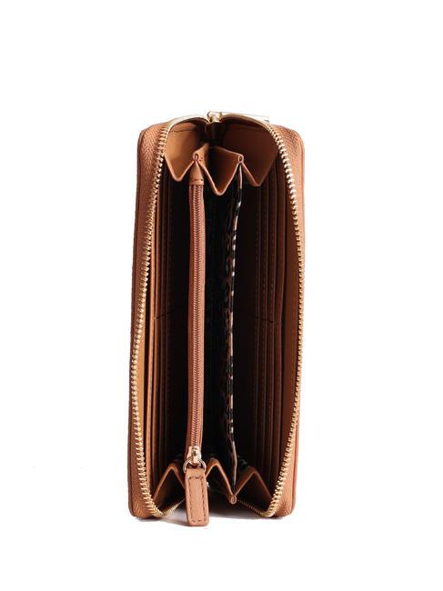 CALIWEN Grand portefeuille zipp&eacute; bonbons en bronze - Portefeuilles Femme