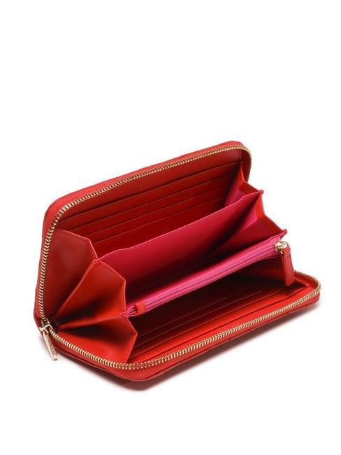 ASTILBE Portefeuille zipp&eacute; matelass&eacute; fraise - Portefeuilles Femme