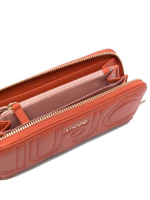 MANHATTAN Grand portefeuille zipp&eacute; th&eacute; rouge - Portefeuilles Femme