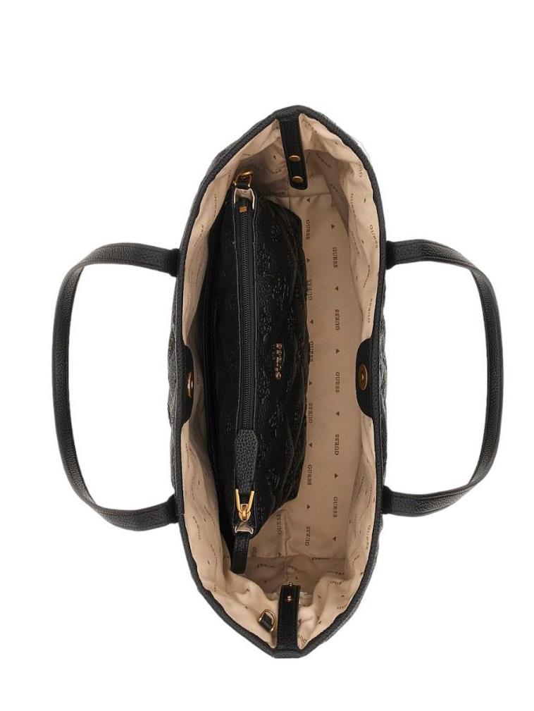 Guess Vikky Logo L Sac Shopping Avec Pochette Noir Achetez A Prix Outlet