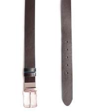 PIQUADRO BLUE SQUARE Ceinture en cuir r&eacute;versible, peut &ecirc;tre raccourcie acajou/noir - Ceintures - 3