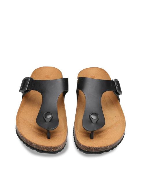 VEGA 2290 Sandale tong en cuir avec boucle noir - Chaussures Femme