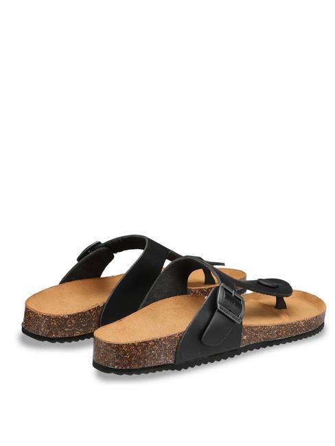 VEGA 2290 Sandale tong en cuir avec boucle noir - Chaussures Femme