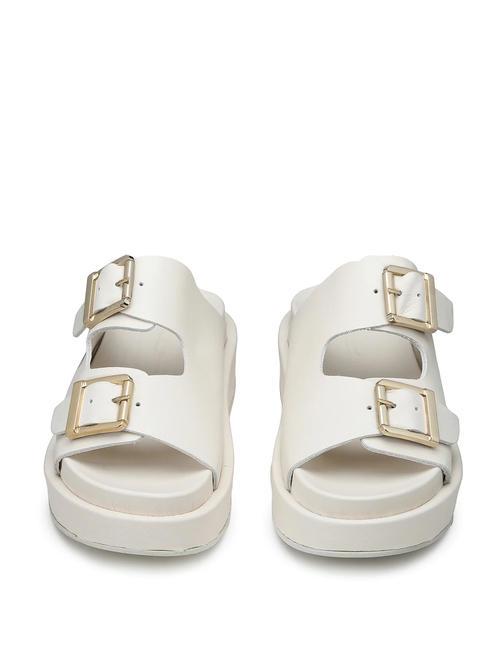 CATALINA Sandale chausson haut en cuir blanc - Chaussures Femme
