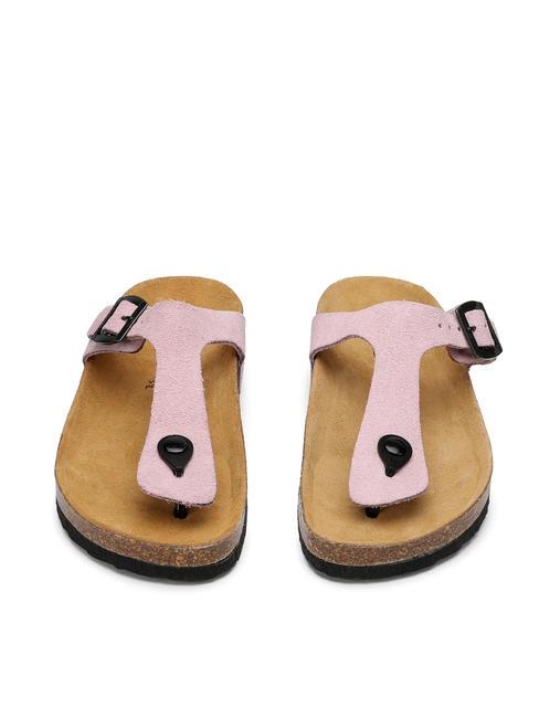 VEGA  Sandale tong en cuir su&eacute;d&eacute; rose - Chaussures Femme