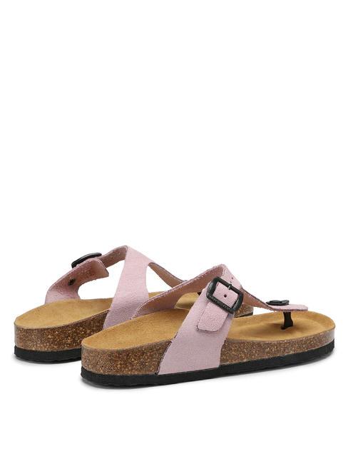 VEGA  Sandale tong en cuir su&eacute;d&eacute; rose - Chaussures Femme