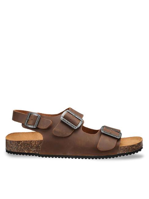 VEGA 2288 Sandale franciscaine en cuir marron fonc&eacute; - Chaussures Homme