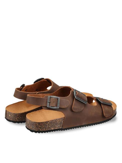 VEGA 2288 Sandale franciscaine en cuir marron fonc&eacute; - Chaussures Homme