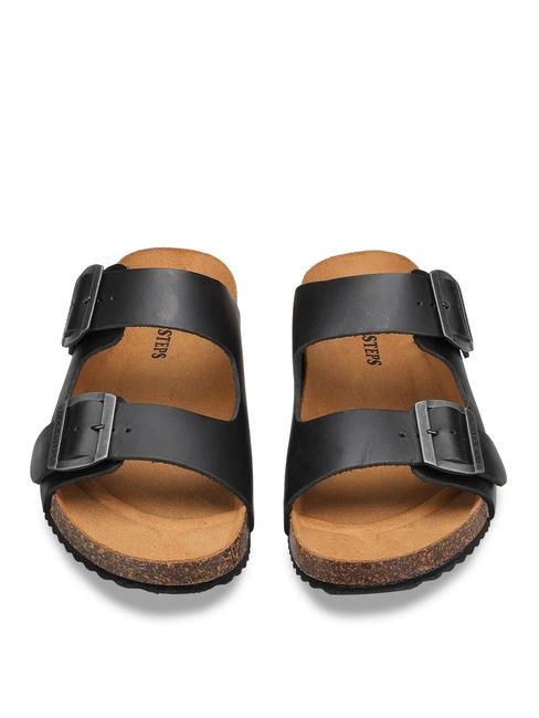 VEGA 2286 Sandale en cuir &agrave; double boucle noir - Chaussures Homme