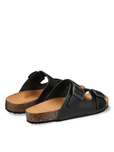 VEGA 2286 Sandale en cuir &agrave; double boucle noir - Chaussures Homme