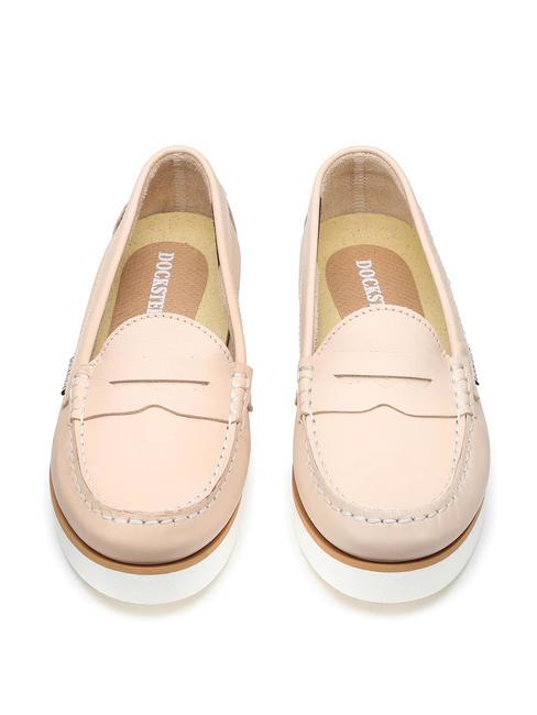 LOMA 1510 Chaussure bateau en cuir cr&egrave;me - Chaussures Femme