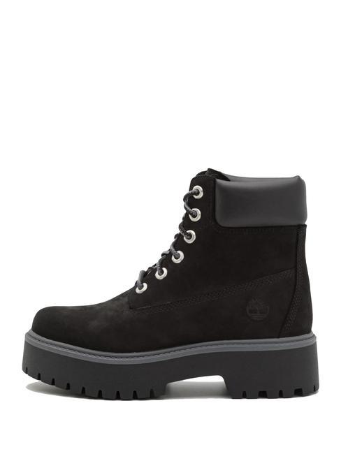 STONE STREET PLATFORM WP Bottine en cuir imperm&eacute;able Jetblack - Chaussures Femme