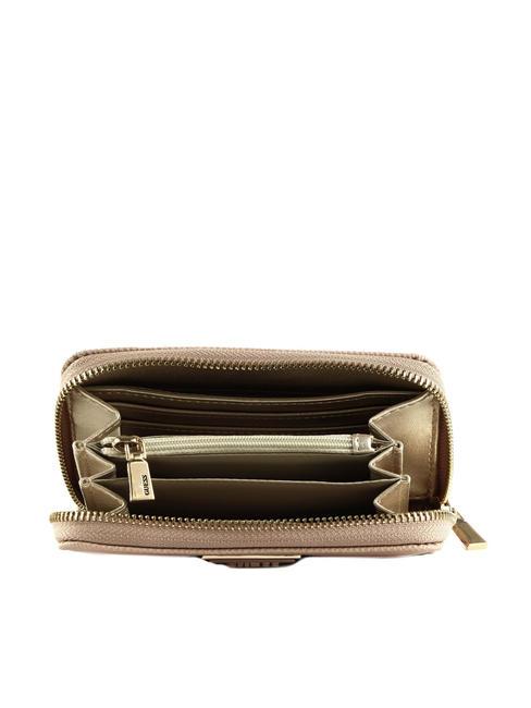 LAUREL Portefeuille moyen &agrave; fermeture &eacute;clair bois de rose - Portefeuilles Femme