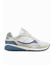 SAUCONY SHADOW 6000 Baskets en cuir su&eacute;d&eacute; blanc Blanc - Chaussures Homme - 2