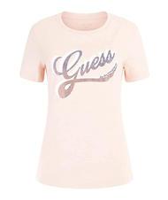 GUESS SHADED T-shirt col rond en coton rose calme - T-shirt - 3