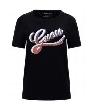 GUESS SHADED T-shirt col rond en coton jetbla - T-shirt - 4