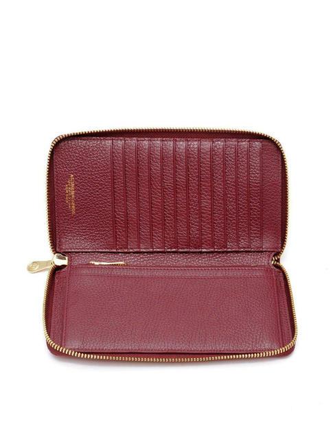 TIFFANY Grand portefeuille en cuir zipp&eacute; rouge - Portefeuilles Femme