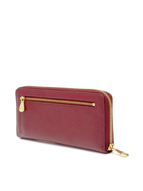 TIFFANY Grand portefeuille en cuir zipp&eacute; rouge - Portefeuilles Femme