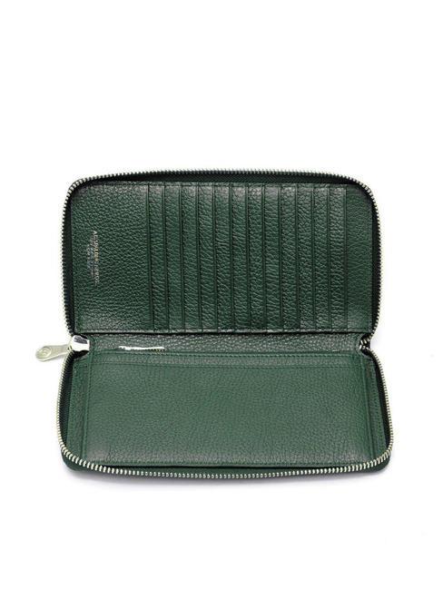 TIFFANY Grand portefeuille en cuir zipp&eacute; vert fonc&eacute; - Portefeuilles Femme