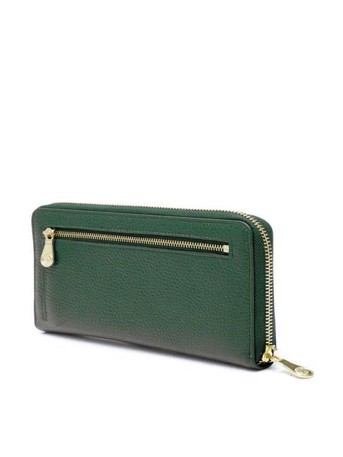 TIFFANY Grand portefeuille en cuir zipp&eacute; vert fonc&eacute; - Portefeuilles Femme