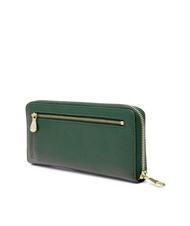 SPALDING TIFFANY Grand portefeuille en cuir zipp&eacute; vert fonc&eacute; - Portefeuilles Femme - 3