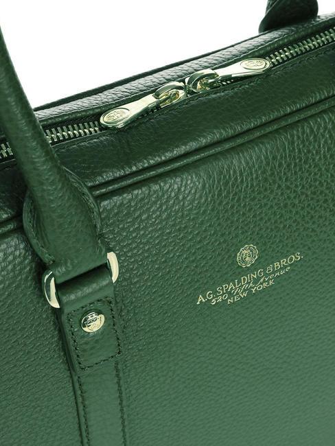 TIFFANY Mallette en cuir pour ordinateur portable 15" vert fonc&eacute; - Porte Documents Travail