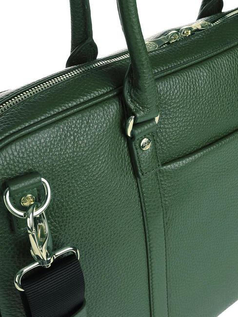 TIFFANY Mallette en cuir pour ordinateur portable 15" vert fonc&eacute; - Porte Documents Travail
