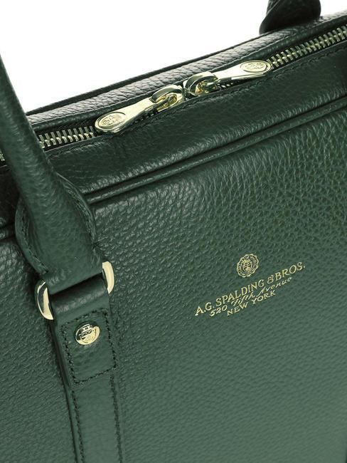 TIFFANY Mallette en cuir pour ordinateur portable 14" vert fonc&eacute; - Porte Documents Travail