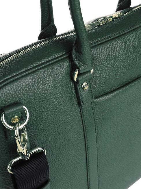 TIFFANY Mallette en cuir pour ordinateur portable 14" vert fonc&eacute; - Porte Documents Travail