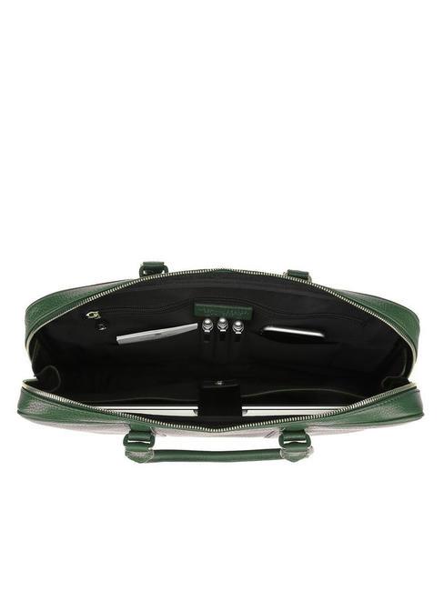 TIFFANY Mallette en cuir pour ordinateur portable 14" vert fonc&eacute; - Porte Documents Travail