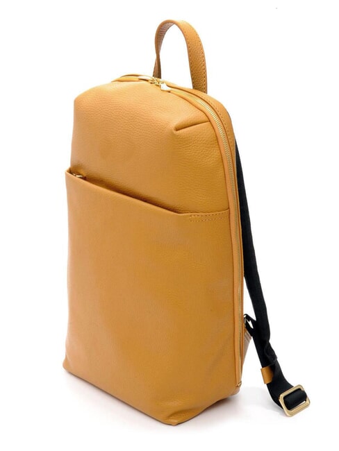TIFFANY JANE Sac &agrave; dos en cuir pour ordinateur portable 15,6" moutarde - Sacs &agrave; dos pour ordinateur portable