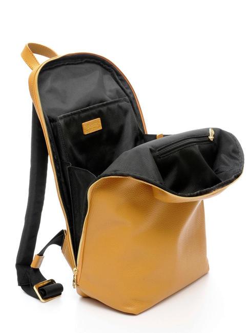 TIFFANY JANE Sac &agrave; dos en cuir pour ordinateur portable 15,6" moutarde - Sacs &agrave; dos pour ordinateur portable