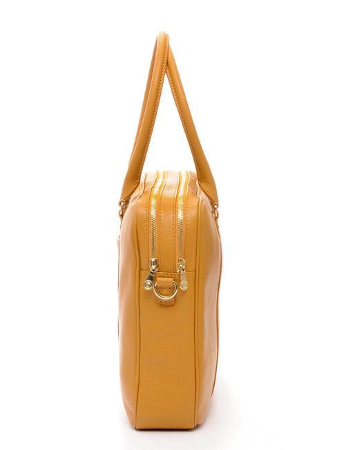 TIFFANY Porte-documents en cuir 2 zips, porte-ordinateur 15" moutarde - Porte Documents Travail